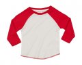 Baby T-shirt Baseball Superstar Babybugz BZ43 wit-rood 